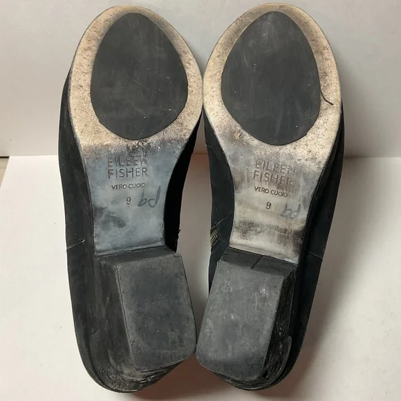 Eileen Fisher Black Leather Booties - Picture 12 of 14